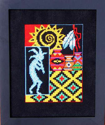 Bobbie G. Designs Spirit of the Southwest II kokopeli native american cross stitch pattern