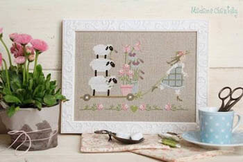 Madame Chantilly Spring Delivery cross stitch pattern
