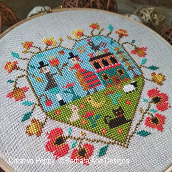 Creative Poppy Barbara Anna Designs Spring Heart BAN277-012019  cross stitch pattern