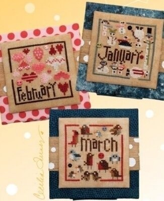 Heart In hand Square Dance - January, February, March cross stitch pattern