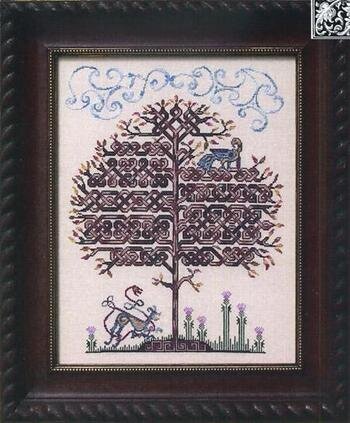 Ink Circles Tanglewood cross stitch pattern