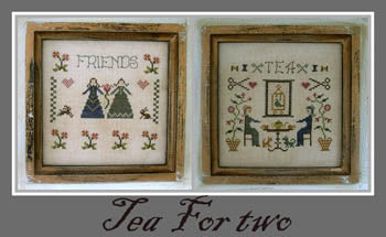Nikyscreations Primitives Tea For Two cross stitch pattern