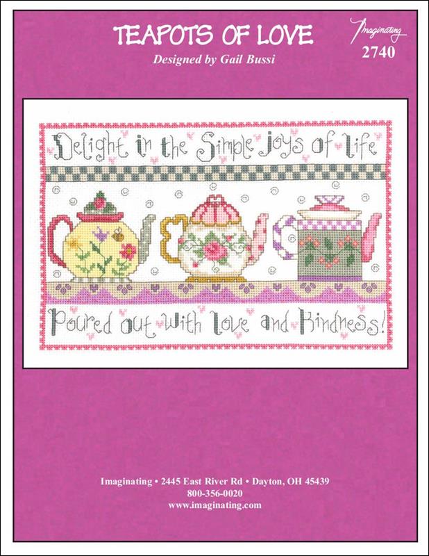 Imaginating Teapots of Love  2740 cross stitch pattern