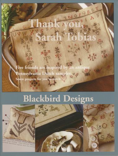 Blackbird Thank You Sarah Tobias cross stitch pattern