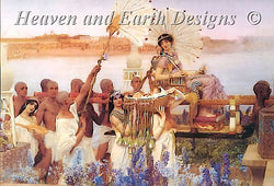 Heaven and earth designs The Finding of Moses religious cross stitch pattern