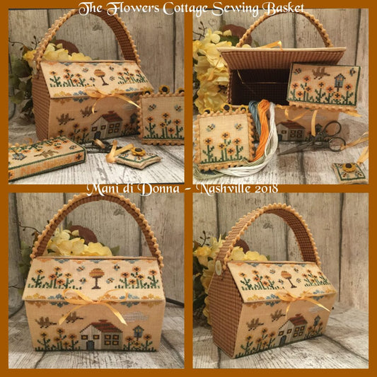Mani di Donna The Flowers Cottage Sewing Basket Cross Stitch Pattern