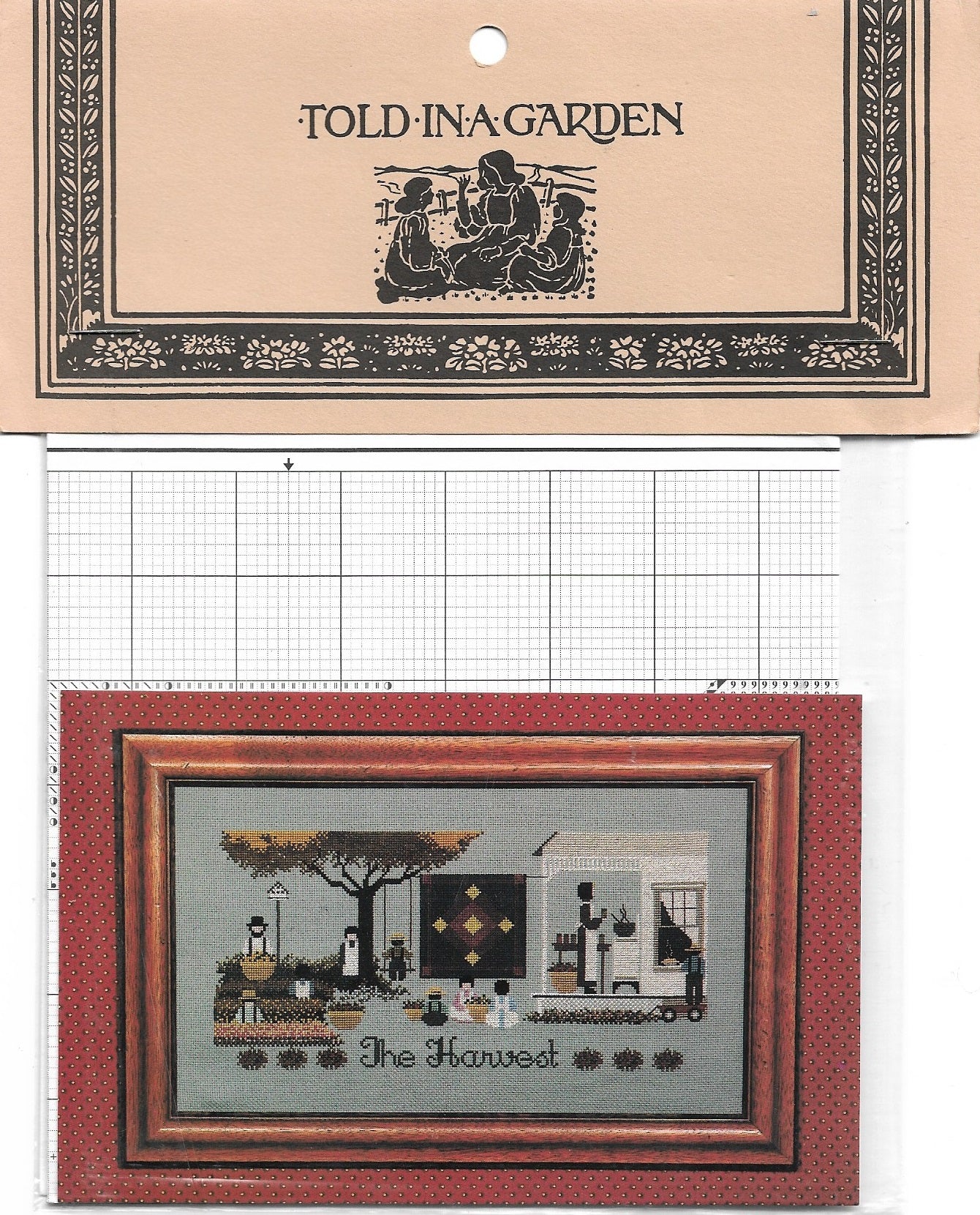Told In A garden The Harvest Amish cross stitch pattern