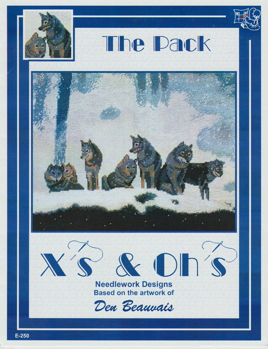 X's & Oh's The Pack wolf cross stitch pattern