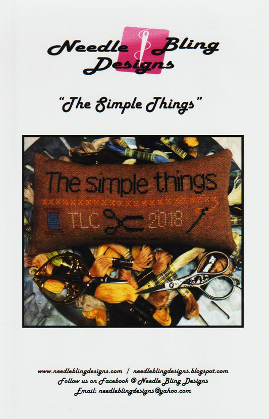 Needle Bling Designs The Simple Things NBD-123 cross stitch pillow pattern