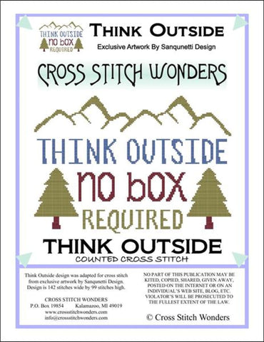 Cross Stitch Wonders Marcia Manning Think Outside Cross stitch pattern