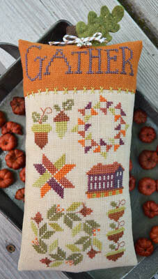 Hands On Design Thyme to Gather cross stitch pillow pattern