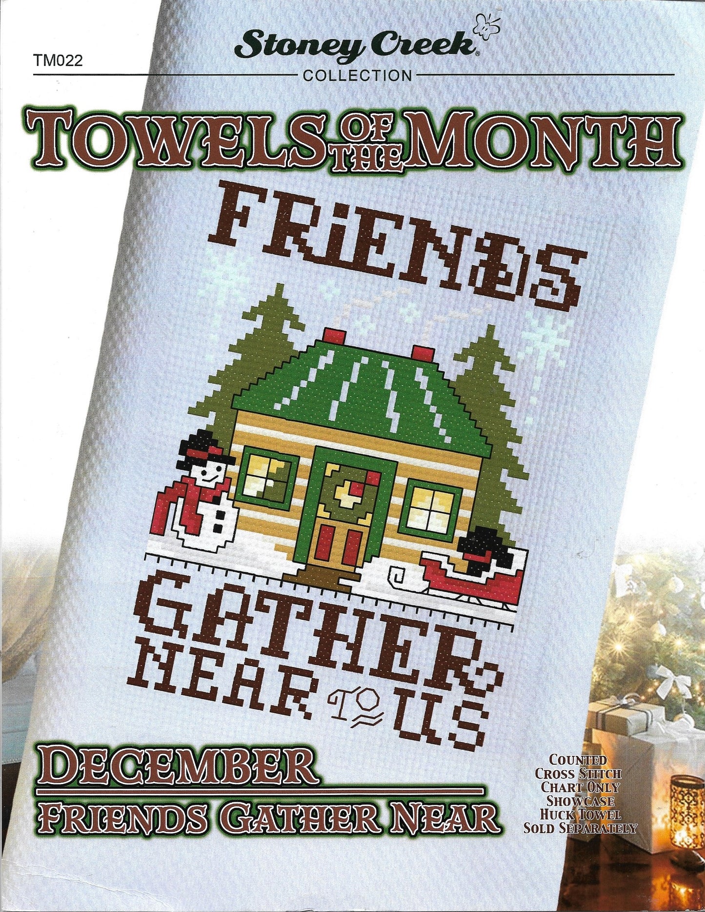 Stoney Creek Towel of the Month December TM022 cross stitch pattern