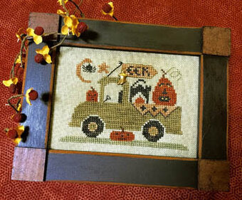Homespun Elegance Trick or Treat Truck halloween cross stitch pattern