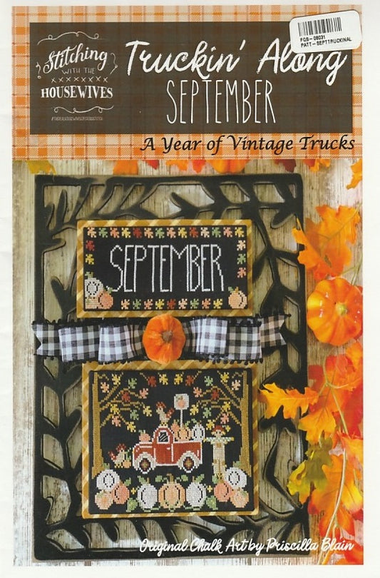 Stitching With The Housewives Truckin' Along September  cross stitch pattern