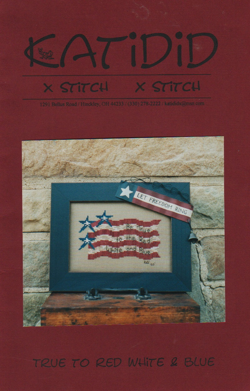 Katidid True To Red White & Blue cross stitch pattern