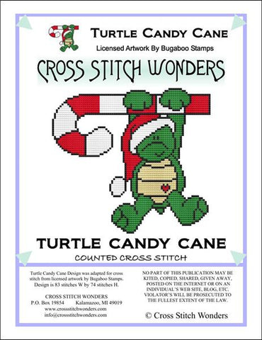 Cross Stitch Wonders Marcia Manning Turtle Candy Cane Critter Cross stitch pattern