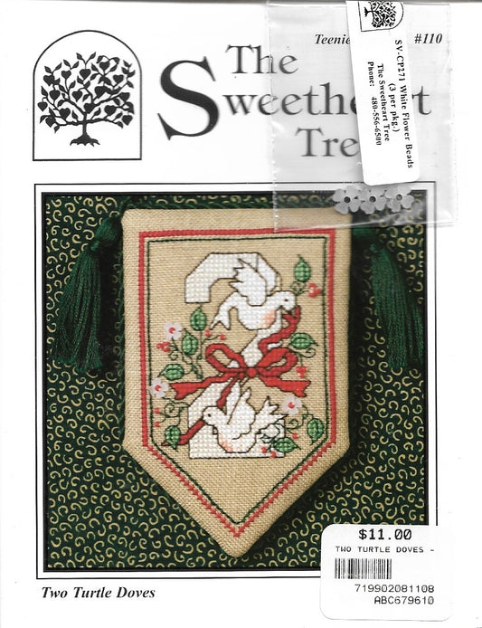 Sweetheart Tree Two Turtle Doves Teenie Tweenie #110 christmas cross stitch pattern