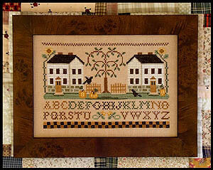 Little House Needleworks Two White Houses LHN45 cross stitch pattern