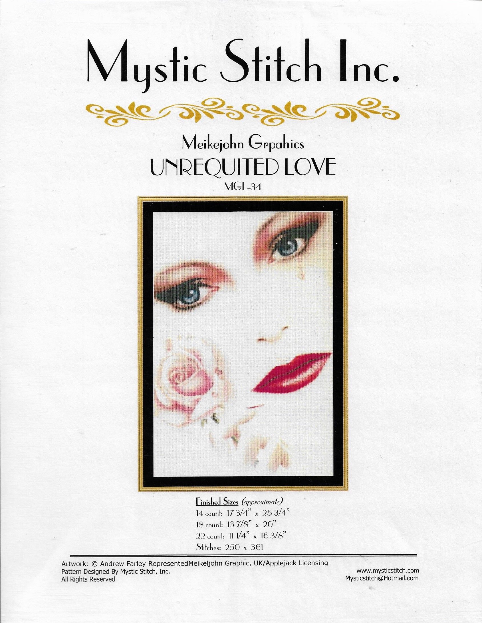 Mystic Stitch Unrequited Love MGL-34 cross stitch pattern