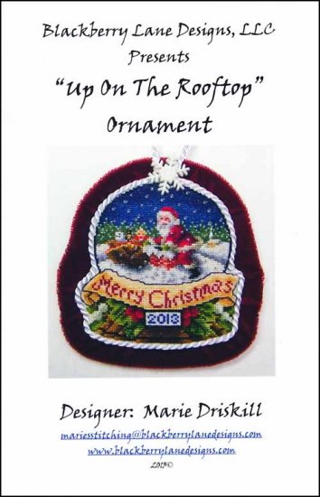Blackberry Lane Up On The Roof Top Ornament christmas cross stitch pattern