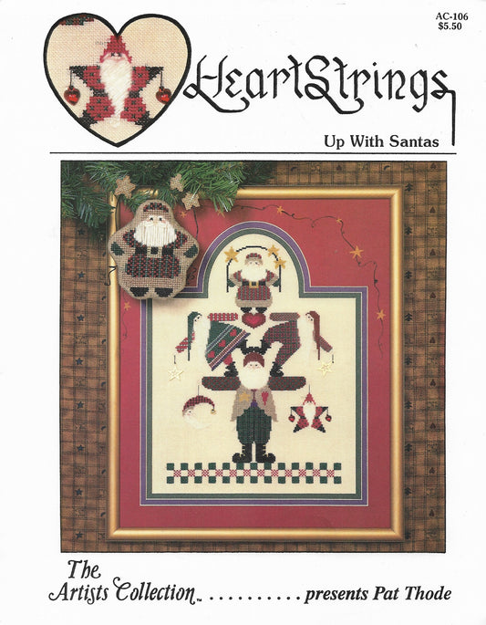 HeartStrings Up With Santas AC-106 christmas cross stitch pattern