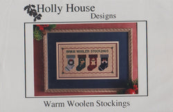 Holly House Warm Woolen Stockings cross stitch pattern.