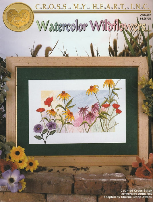 Cross My Heart Watercolor Wildflowers CSB-257 cross stitch pattern