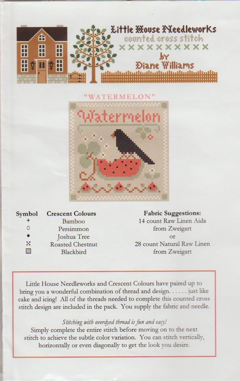 Little House Needleworks Watermelon cross stitch pattern