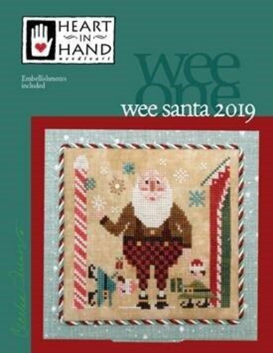 Heart in Hand Wee Santa 2019 christmas cross stitch pattern