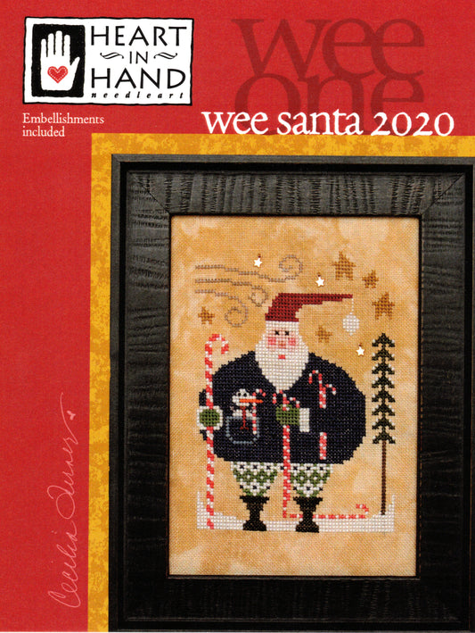 Heart in Hand Wee Santa 2020 christmas cross stitch pattern