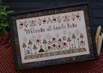 Plum Street Samplers Welcome All Hearts Home cross stitch pattern