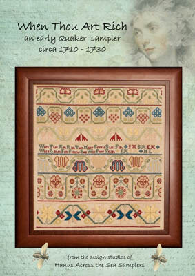 Hands Across The Sea When Thou Art Rich Quaker cross stitch sampler pattern