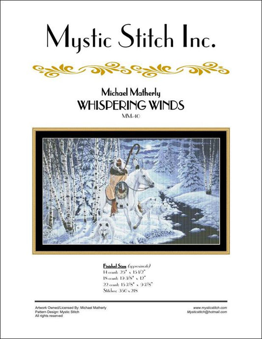 Mystic Stitch Whispering Winds MM-40 native american cross stitch pattern