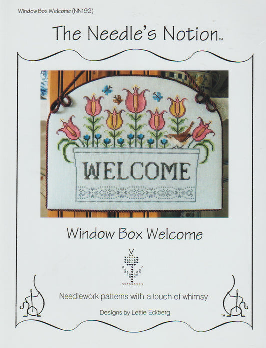 The Needle's Notion Window Box Welcome cross stitch pattern