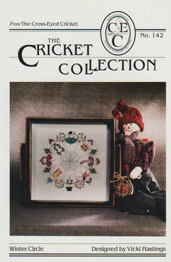 Cricket Collection Winter Circle CC142 snowman cross stitch pattern