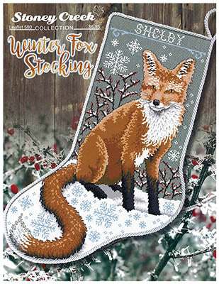 Stoney Creek Winter Fox Stocking LFT580 christmas stocking cross stitch pattern