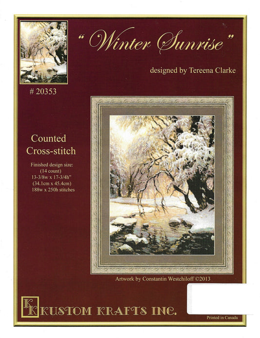 kustom Krafts Winter Sunrise 20353 winter landscape cross stitch pattern