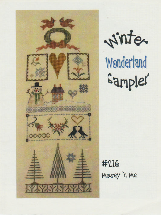 Mosey 'n Me Winter Wonderland Sampler cross stitch pattern