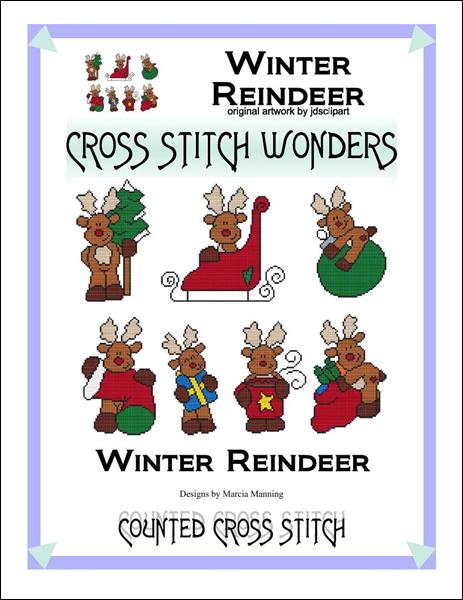 Cross Stitch Wonders Marcia Manning Winter Reindeer Cross stitch pattern