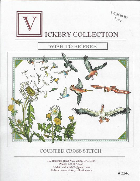 Vickery Collection Wish To Be Free 2246 bird cross stitch pattern