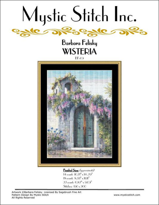 Mystic Stitch Wisteria BF-09 flower cross stitch pattern