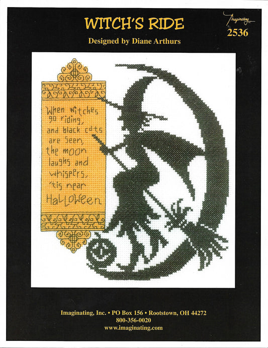 Imaginating Witch's Ride 2536 halloween cross stitch pattern