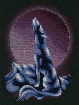 X's & Oh's Wolf Moon cross stitch pattern