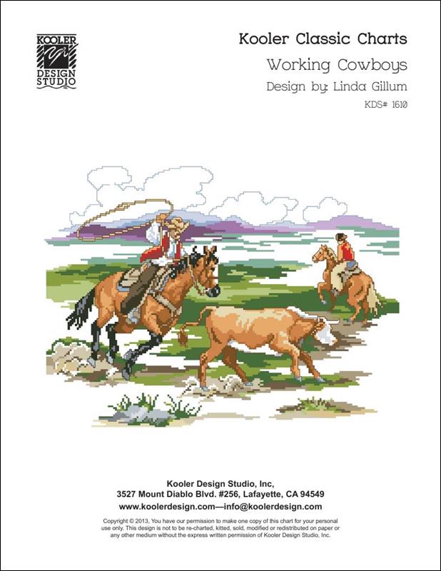 Kooler Classics Working Cowboys horse cow cross stitch pattern