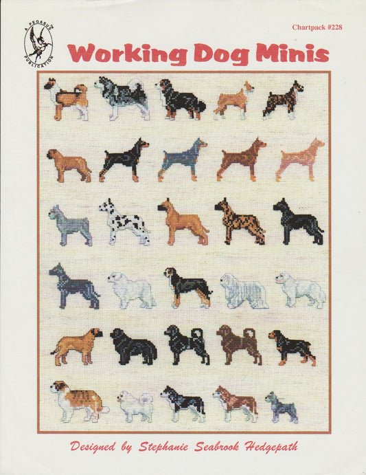 Pegasus Working Dogs Minis 228 cross stitch pattern