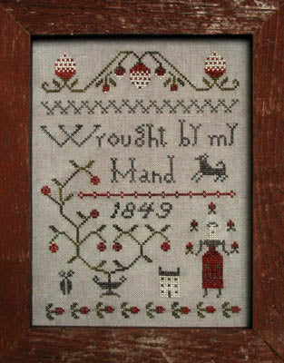 Pineberry Lane Wrought By My Hand reproduction sampler cross stitch pattern