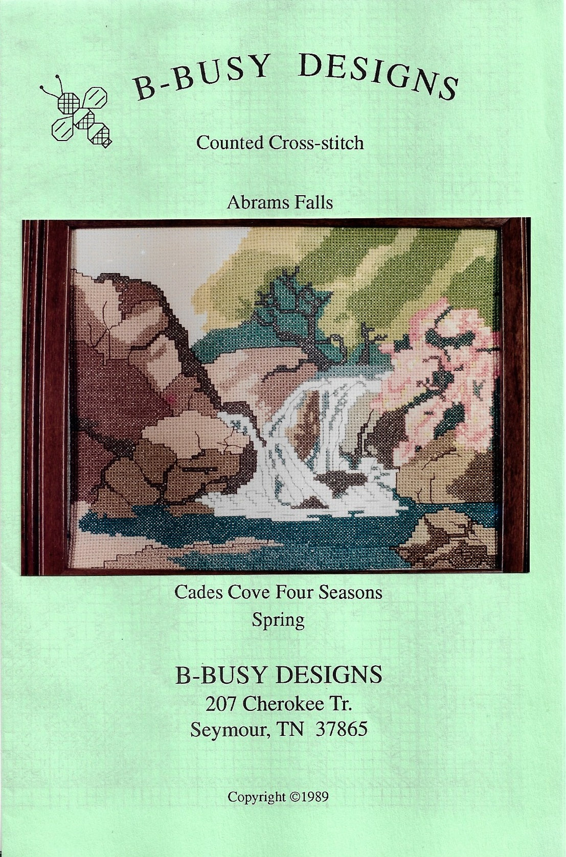 B-Busy Designs Abrams falls cades Cove cross stitch pattern