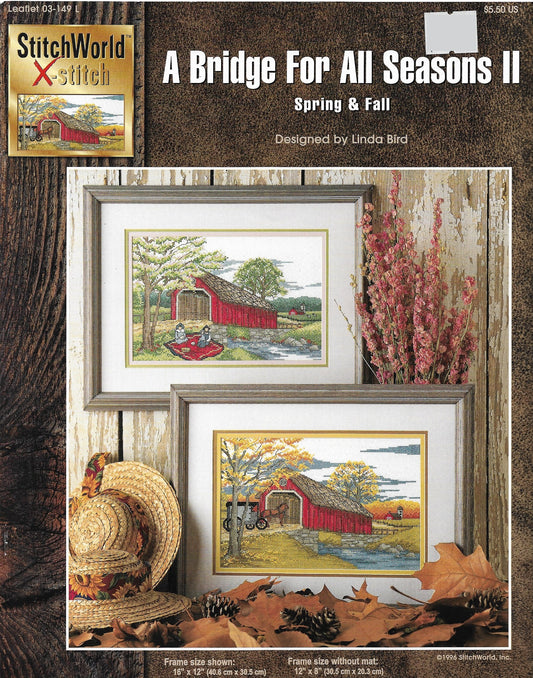 Stitchworld X-Stitch A Bridge For All Seasons II Spring & Fall 03-149L crosss stitch pattern