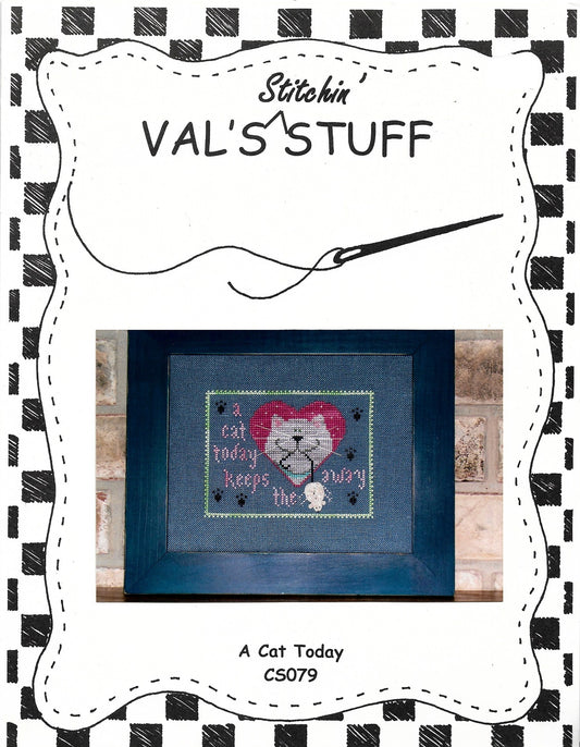 Val's Stuff A Cat Today CS079 cross stitch pattern