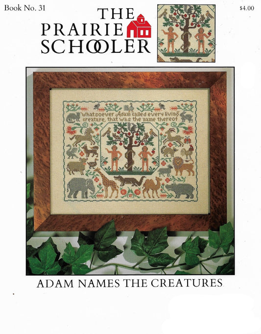 Prairie Schooler Adam Names the Creatures cross stitch pattern